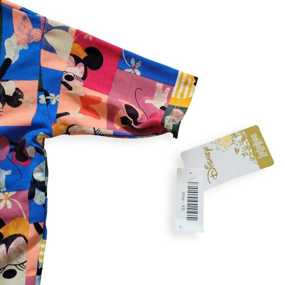Lularoe x Disney Irma Minnie Mouse Multicolor Geometric Tunic Top Women Sz XS - Picture 5 of 6